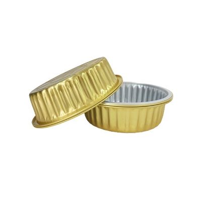 Goldene Aluminiumfolie mit Deckel Einweg-Runde Grillbox Mittagessen