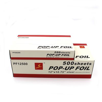 Silbervorgeschnittenes Pop-Up-Aluminiumfolie-Papierblatt für Flugzeugnahrung 9" x 10,75" Legierung 8011