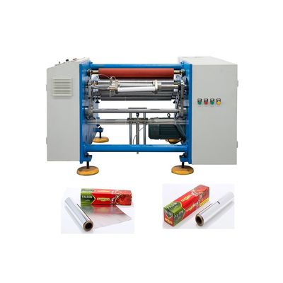 0.009-0.03mm Rohstoff Halbautomatische 2 Spindel Aluminiumfolie Wiederaufwicklung Maschine