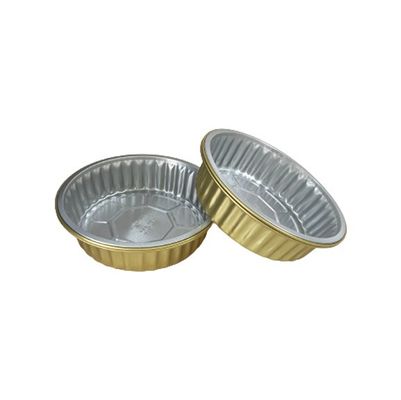 Goldene Aluminiumfolie mit Deckel Einweg-Runde Grillbox Mittagessen