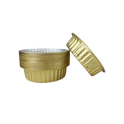 Goldene Aluminiumfolie mit Deckel Einweg-Runde Grillbox Mittagessen