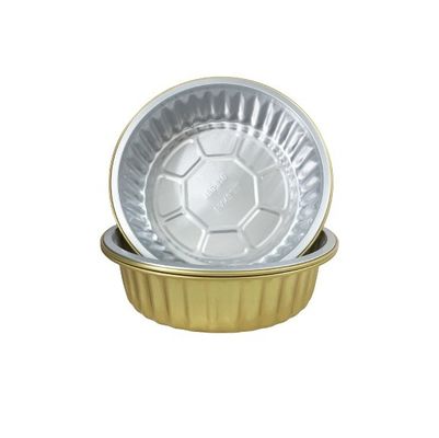 Goldene Aluminiumfolie mit Deckel Einweg-Runde Grillbox Mittagessen