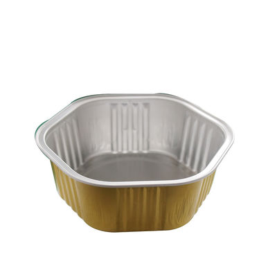 Lebensmittel Farbige rechteckige Mini-Aluminium-Pfanne Folie Cupcake Pfannen Backbecher mit Deckel