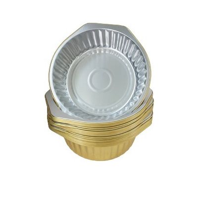 Zellstoffformprozess Rechteck-Aluminiumfolie-Lebensmittelbehälter mit farbenfrohem Design