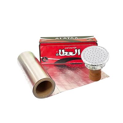 Customized Logo akzeptiert 8011 Shisha Aluminiumfolie Roll mit Loch und Schneidlinie