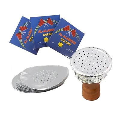 Silberne Wasserpfeife Shisha Aluminiumfolie Papier mit Loch für Tabak Schüssel Zubehör