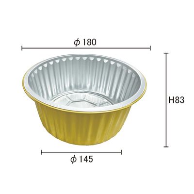 Nahrungsmittelbehälter Bestellung Warm Einweg rundes Aluminiumfolie Kuchen Backbecher Verkauf