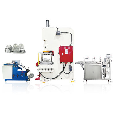 7.5KW Hauptmotorleistung Aluminium-Lebensmittelbehälter-Herstellungsmaschine mit automatischer Schrottmaschine