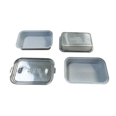 Verpackung von Lebensmitteln Aluminiumfolie Behälter mit Deckel zum Mitnehmen