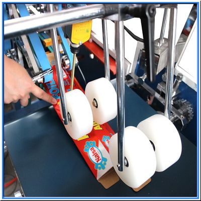 350 mm Max. Arbeitsbreite Elektrisch angetriebene Schachtelfolderaufklebermaschine für Verpackungslösungen