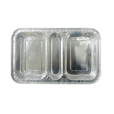 Lebensmittelbehälter 3 Abteil 230*185*35 Rechteck Aluminiumfolie Mittagsbrotkasten