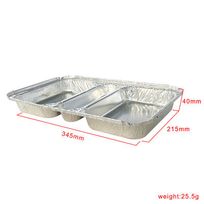 Lebensmittelbehälter 3 Abteil 230*185*35 Rechteck Aluminiumfolie Mittagsbrotkasten