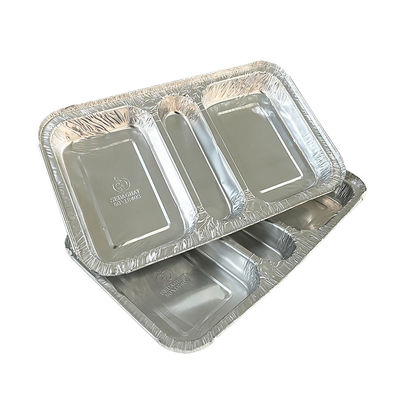Lebensmittelbehälter 3 Abteil 230*185*35 Rechteck Aluminiumfolie Mittagsbrotkasten