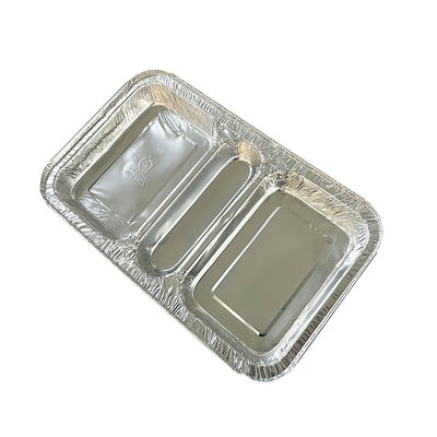Lebensmittelbehälter 3 Abteil 230*185*35 Rechteck Aluminiumfolie Mittagsbrotkasten
