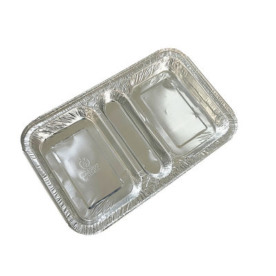Lebensmittelbehälter 3 Abteil 230*185*35 Rechteck Aluminiumfolie Mittagsbrotkasten