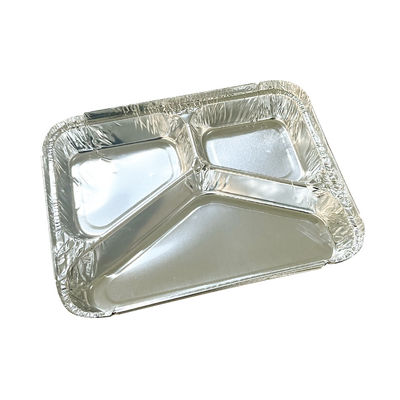 Aluminium To Go Verpackung Mittagsbriefkasten mit individueller Einwegbehälter mit 3 Abteilungen