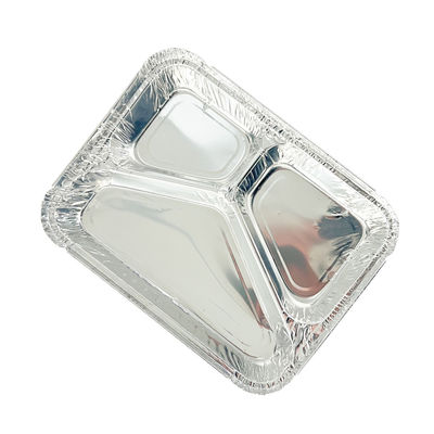 Aluminium To Go Verpackung Mittagsbriefkasten mit individueller Einwegbehälter mit 3 Abteilungen