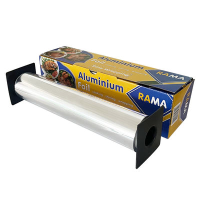 8011 Legierte Soft Temper Kitchen Food Baking Foil Roll mit Kunststoffhalter und Schneider