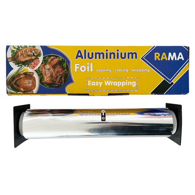 8011 Legierte Soft Temper Kitchen Food Baking Foil Roll mit Kunststoffhalter und Schneider