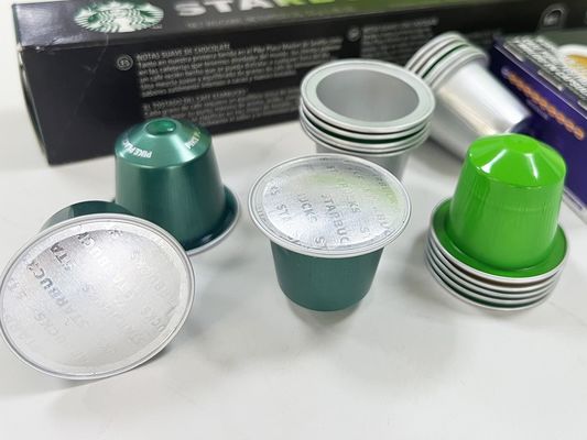 Maßgeschneiderte Bestellung Leere Kaffeekapsel für Nespresso Kaffee Aluminiumfolie Einwegkapseln