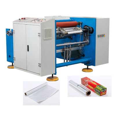 Elektrisch angetriebene halbautomatische Aluminiumfolie-Filmschneider-Rewinder für dünne Materialien
