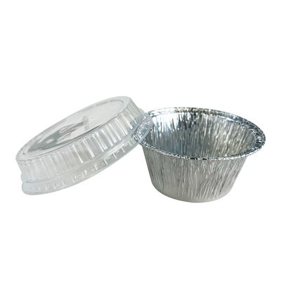 Lebensmittelverpackungsprozess Zellstoffformung Runde Aluminiumfolie Schüssel mit Plastikdeckel