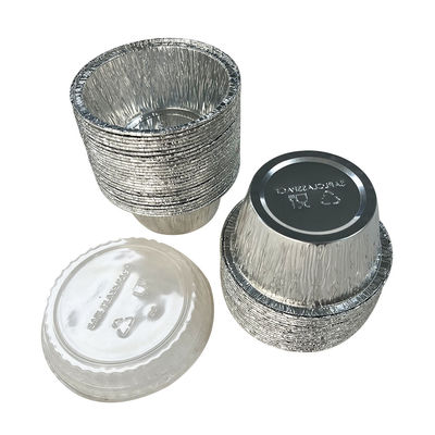 Lebensmittelverpackungsprozess Zellstoffformung Runde Aluminiumfolie Schüssel mit Plastikdeckel