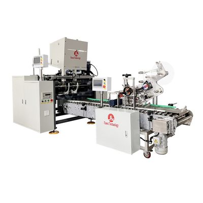 Kurze Etikette und heißes Klebsystem 4400*1500*2200mm Aluminiumfolie Rollen Umwickelmaschine