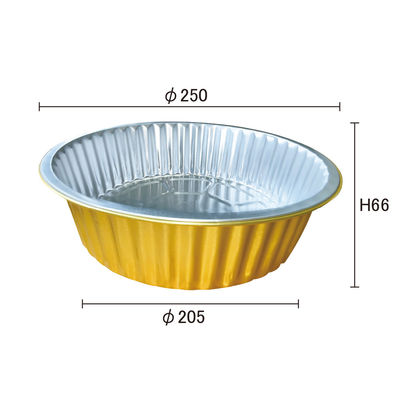 Lebensmittelbehälter Aluminiumfolie Runde Flugzeug Goldfarbe Einweg-Lunchbox