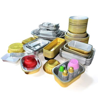 Kleine Aluminiumfolie Lebensmittelverpackungskiste Behälter für Portionskontrolle und Frische