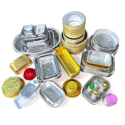 Kleine Aluminiumfolie Lebensmittelverpackungskiste Behälter für Portionskontrolle und Frische