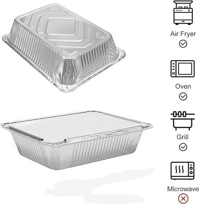 Lebensmittelstufe 8011 Einweg-Aluminiumfolie Lebensmittelfach Rechteck 8389 mit Papierdeckel