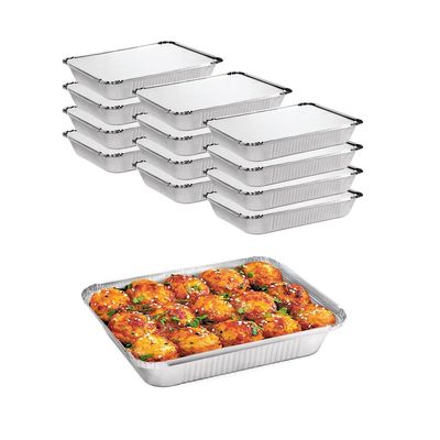 Kartondeckel Silber Aluminiumfolie Lunchbox für die Lagerung von Lebensmitteln und mitnehmen 890cc